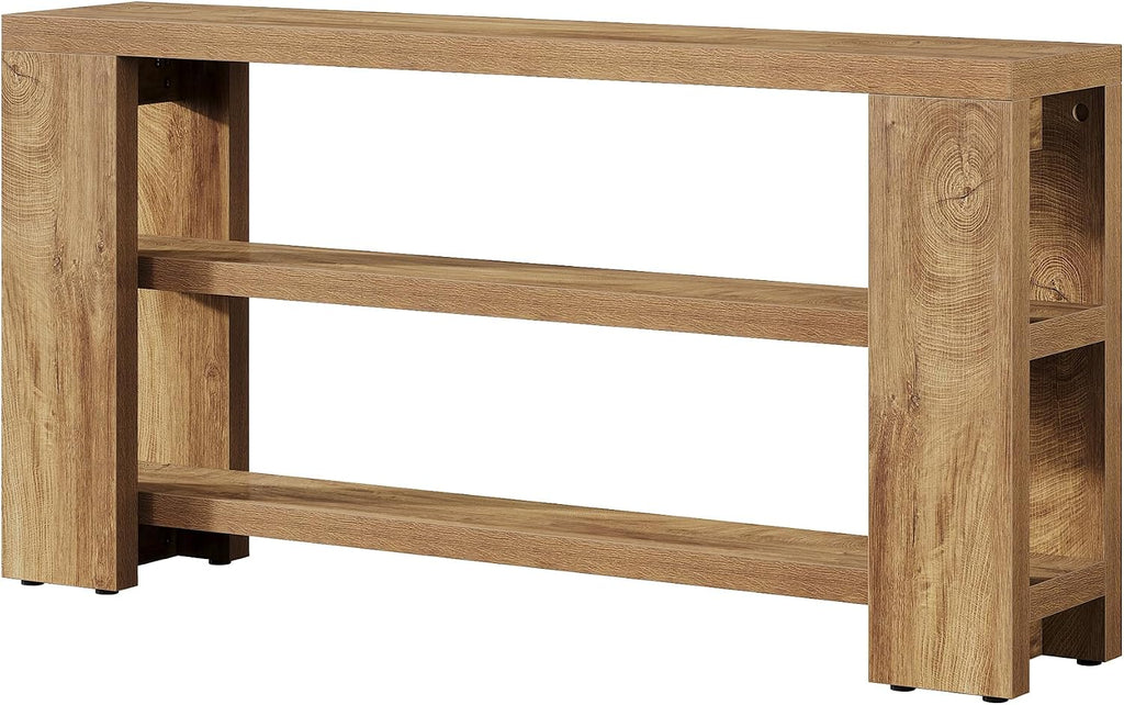 Tribesigns 70.9-Inch Extra Long Console Table with Storage, Narrow Wooden Sofa Table Behind The Couch, Farmhouse 3-Tier Entry Foyer Table for Entryway, Living Room, Hallway, Natural