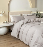 JIYUAN 100% Washed Cotton Duvet Cover Set 3 PCS Oversized King, 1 Duvet Cover 120"x98" (Comforter Not Included) and 2 Pillowcases,Linen Feel Bedding Set Comfy and Breathable, Heathered Cream Grey