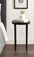 Kate and Laurel Rava Modern Metal Round Side Table, 14 x 14 x 22, Black, Cast Aluminum Accent Table for Use as Indoor Plant Stand or Living Room Decor Piece
