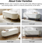 50.5” Velvet Storage Ottoman Bench with Gold-Toned Legs, Luxury Upholstered End of Bed Multi-Functional Footrest & Seat for Bedroom & Entryway