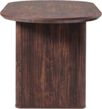 T4TREAM 63" Fluted Oval Dining Table for Kitchen Living Room, Walnut | Mid Century Modern Kitchen Table, Seats 4-6, Thickened Edge and Sturdy Strip Pedestal Base