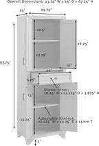 Crosley Furniture Tara Pantry Storage Cabinet with Shelves, Kitchen, Dining, or Laundry Room, Distressed Gray