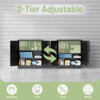 Metal Storage Cabinet, 35" H Garage Storage Cabinet with Doors and Adjustable Shelves, Small Locking Tool Cabinet Utility Cabinets for Home Office, Garage, Warehouse, School (Black)