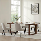 CHITA Mid-Century Modern Dining Chair, Upholstered Fabric Accent Chair for Dining Room, Set of 4,Beige