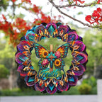 Cross Wind Spinner, Metal Wind Spinners Outdoor/Indoor, Cross Butterfly Hanging Garden Decor for Outside, Stainless Wind Spinners for Yard and Garden 10 inch 3D (25X24.95 CM)