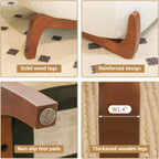Modern Accent Chair Set of 2, Upholstery Glider Chair with Solid Wood Frame