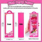 184Pcs Pink Girls Party Favors Pack - For 12Guests, Includ Goodie Box Heart Glasses Straws Bubble Wands Tattoo Sticker Bracelet Keychain, for Kids Girls Birthday Party Decoration Supplies