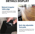 Industrial Solid Wood Dining Table,2" Solid Wood Top,Live Edge Style Kitchen Table for 4-8 People,Farmhouse Dining Room Table for Home, Restaurant or Coffee Shop