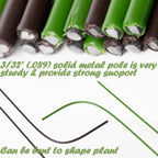 10-PCs 15-3/4" Plastic Coated Orchid Stakes for Plants Support, Bendable Orchid Support Stakes - Green
