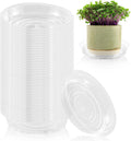 100 Pack 6 Inch Plant Saucer Clear Plant Saucers for Indoors Flower Pot Saucers Small Plants Plate Dish Succulent Pot Saucer Plants Trays for Pots Bulk Plastic Tray for Flower Cactus Nursery Pots