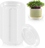 100 Pack 6 Inch Plant Saucer Clear Plant Saucers for Indoors Flower Pot Saucers Small Plants Plate Dish Succulent Pot Saucer Plants Trays for Pots Bulk Plastic Tray for Flower Cactus Nursery Pots