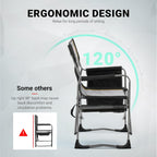 Overmont 2PCS Oversized Lightweight Camping Chair - Portable Comfortable Heavy Duty Foldable Directors Chairs with Side Table & Cooler Bag for Outside Camp Beach Picnic Lawn and Fishing Support 400lbs