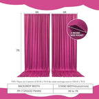 2 Panels Fuchsia Backdrop Curtain, 10 x 7 Feet Background Curtains for Parties, Weddings, Baby Showers, Bachelorette Halloween, Christmas Birthday Party Photoshoot Backdrop Curtains Decorations