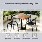 Table with 4 Chairs for Small Spaces, Pedestal Base Table | Easy Maintenance，UV Protection，Single-pedestal square dining table，Stackable for Easy Storage
