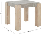 SAFAVIEH Home Collection Coromio Light Grey/Natural End Table for Living Room, Bedroom, Home Office, Foyer