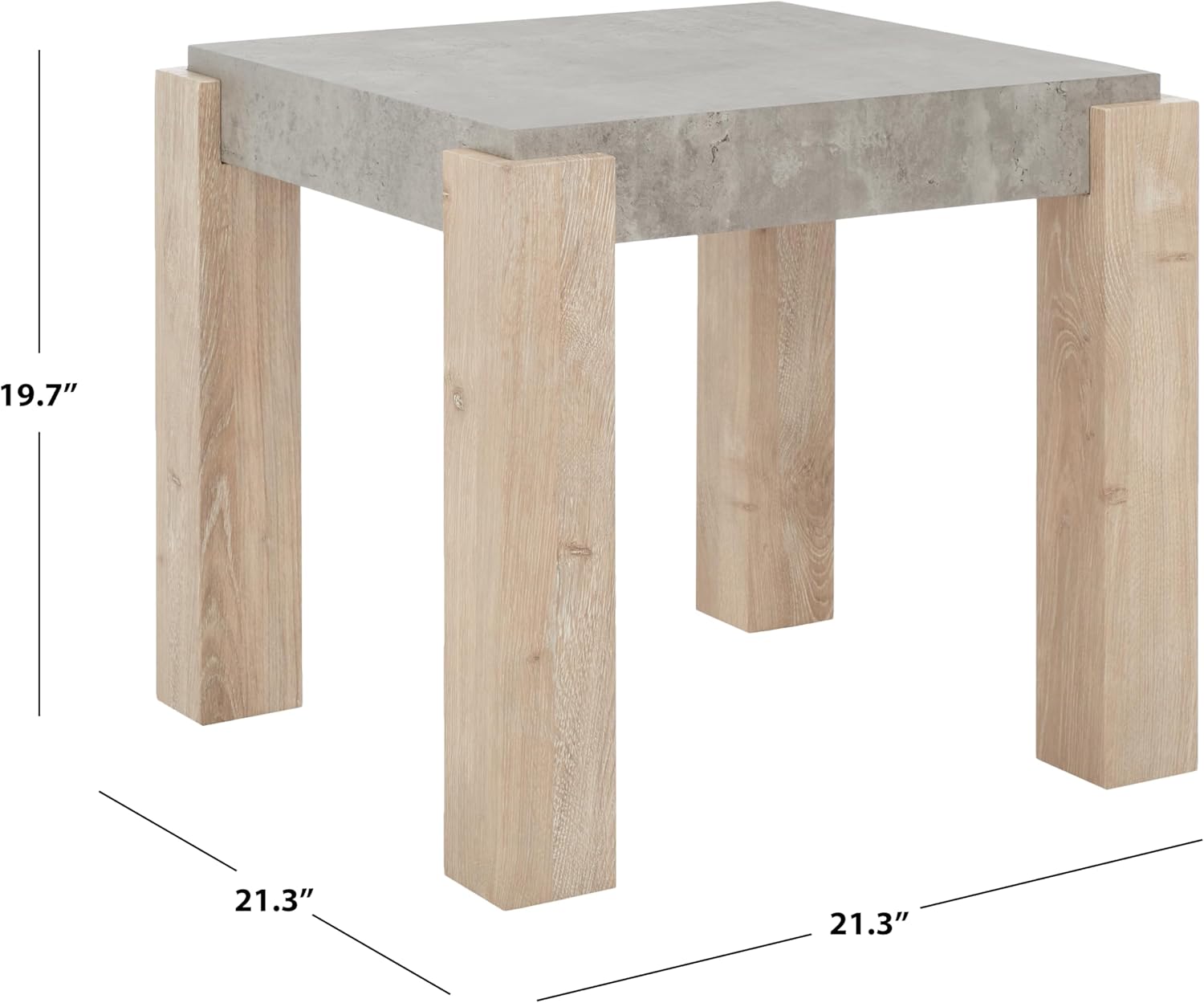 SAFAVIEH Home Collection Coromio Light Grey/Natural End Table for Living Room, Bedroom, Home Office, Foyer