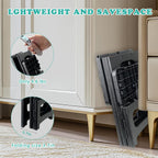 2-Step Folding Stool Ladder,Non-Slip Portable Collapsible Step Stool for Kitchen Bathroom Home RV Closet Office, 16.5" Heights, Holds 300 lbs,Foldable Lightweight Design only 4.6Ibs (Black)
