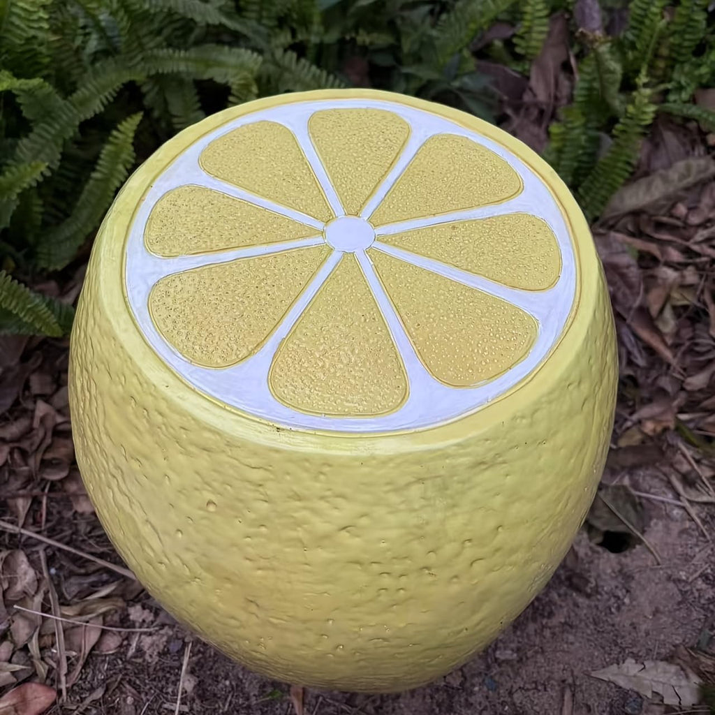Fruit-Inspired Stool,End Table:Multi-Functional Furniture–as Seating,Stylish Side Table,Home Decor Plant Stand (Yellow Lemon, Inches, 14.17, Inches, 12.60, Inches, 12.60)