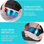 4 Piece Rainbow Mixing Bowls with Lids for Kitchen, Stainless Steel Mixing Bowls Set Ideal for Baking, Prepping, Cooking and Serving Food, Nesting Metal Mixing Bowls for Space Saving Storage