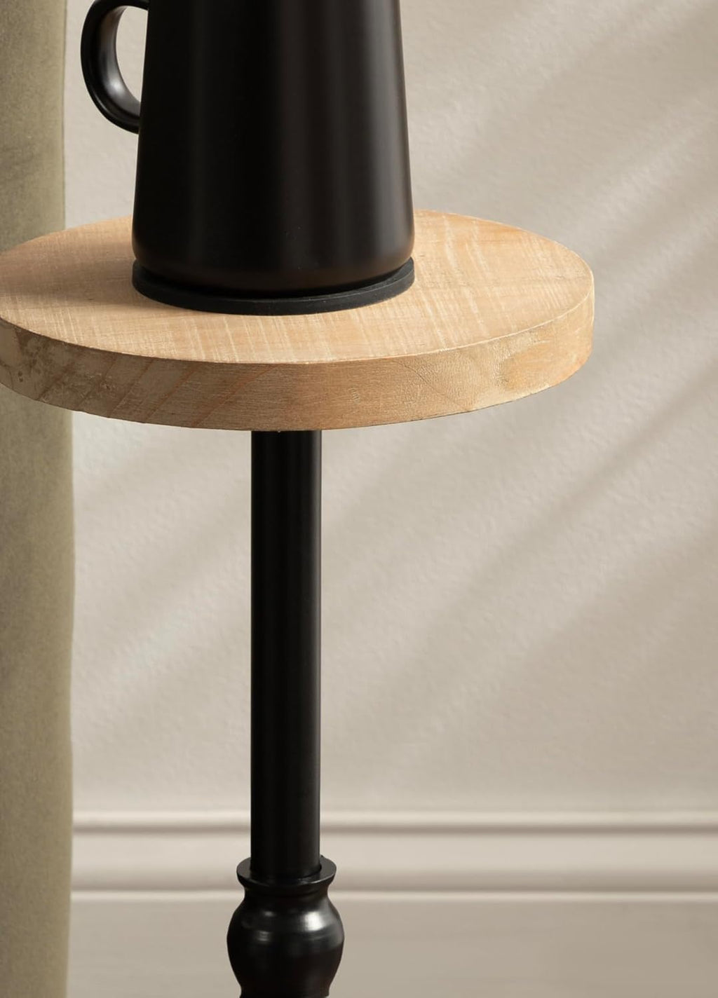 Kate and Laurel Stratton Round Pedestal Drink Table; 9 x 9 x 22; Hazelnut Brown and Black; Decorative Mini Table for Use as Indoor Plant Stand or Cute Martini Table