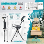 STEP2GOLD Ta-Da Chair Series 2 PRO, Portable Trekking Hiking Pole, Folding Walking Stick with Seat, Walking Cane with Chair, Foldable Chair, Lightweight Aluminum, Easy Carry and Storage, Anti-Slip