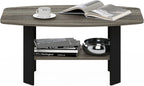 Furinno Simple Design Coffee Table, French Oak Grey/Black