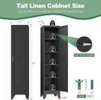 Bevivog Tall Narrow Storage Cabinet, 67" Single Door Metal Storage Locker Cabinet, Freestanding Tall Kitchen Pantry Cabinets for Small Space