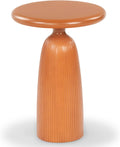 SAFAVIEH Couture Collection - Oskar Brown Concrete Accent Table, Round Modern Side Table, Sculptural Ribbed Design (SFV2604A)