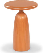 SAFAVIEH Couture Collection - Oskar Brown Concrete Accent Table, Round Modern Side Table, Sculptural Ribbed Design (SFV2604A)
