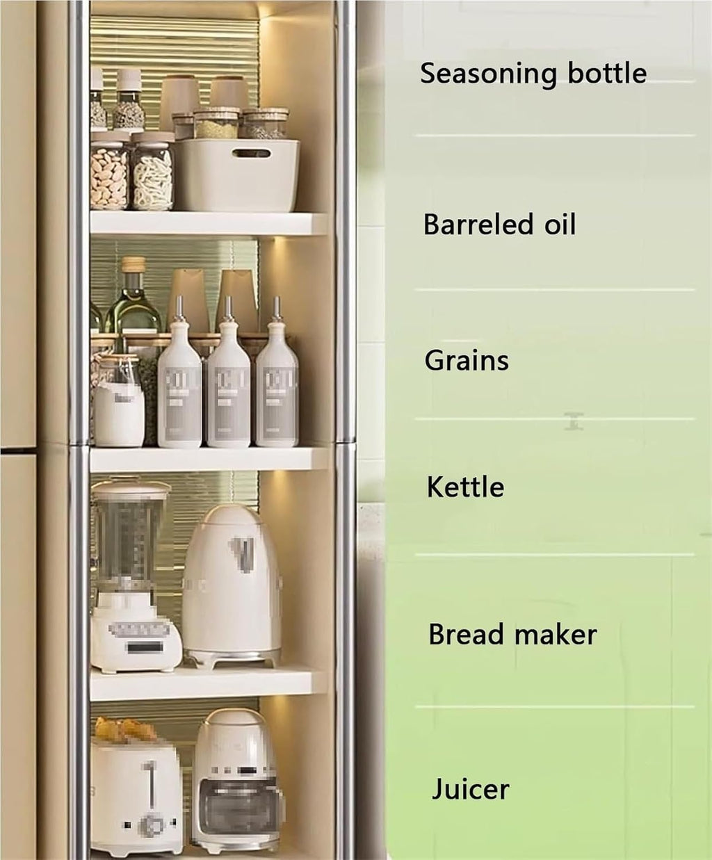 Multi-Layer Kitchen Racks Narrow Pantry Storage Cabinet for Small Spaces with Wheels Free Standing Microwave Stand Utility Organization and Storage Rack(2 Tier)