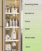 Multi-Layer Kitchen Racks Narrow Pantry Storage Cabinet for Small Spaces with Wheels Free Standing Microwave Stand Utility Organization and Storage Rack(2 Tier)