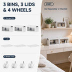 OlarHike 23QT Storage Bins with Lids for Closet, Office, Dorm, 3 Pack