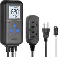 DIGITEN Humidity Controller Pre-Wired Digital Humidistat with Temperature Display, Dual-Stage Outlet Humidifier /Dehumidifier for Mushroom,Reptile, Greenhouse, Fan, Grow Tent