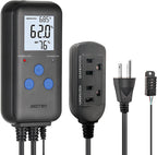 DIGITEN Humidity Controller Pre-Wired Digital Humidistat with Temperature Display, Dual-Stage Outlet Humidifier /Dehumidifier for Mushroom,Reptile, Greenhouse, Fan, Grow Tent