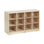 ECR4Kids 12 Cubby Mobile Tray Storage Cabinet, 3x4, Classroom Furniture, Natural | Durable birch, GREENGUARD Gold Certified, 12 cubbies with 4 casters for mobility, organize supplies in a classroom or home