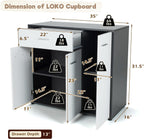 LOKO Buffet Cabinet with Storage, Multifunctional Kitchen Storage Cabinet with Adjustable Shelf & Anti-toppling Devices, Sideboard Side Table in Modern Style, 35 x 16 x 31.5 inches