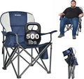 Alvantor Heavy Duty Folding Camping Chair, 500 LBS Oversized Outdoor Chair with Padded 600D Nylon Seat, Insulated Cooler Pocket, Portable for Hiking, Sports, Backyard