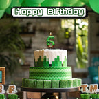 Pixel Birthday Candle Number 6, Themed Cake Party Decor | 2.36 Inch Game Pixel Number 6 Cake Candle Topper, Decor for Birthday Celebrations, Party Favors and Themed Gathering Supplies