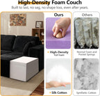 Modular L Shaped Sectional Couch, Cloud Style Sofa with Deep Seat Cushions, Sofa for Living Room and Apartment, Easy Assembly Couch in a Box (Black, 96" L Shape with Right Facing Chaise)