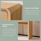 Aitjunz 63'' Console Table with 3 Drawers, Modern Entryway Table with Curved Profile Design, Narrow Long Wood Sofa Table Behind Couch Table for Living Room, Hallway, Foyer, Natural