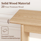 AQIMUELE Natural Console Table Thin Rubberwood Minimalist Mid-Century Style | Stable and Sturdy 11.8" D x 39.4" W x 31.5" H for Entryway/Sofa Back