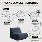 Memory Foam Bean Bag Chair, Gray | Compact Lazy Sofa Sack & Floor Couch, Soft Supportive Seat for Bedroom Living Room Office & Home Use
