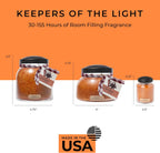 A Cheerful Giver — Orange Cinnamon Clove - 34oz Papa Scented Candle Jar with Lid - Keepers of the Light - 155 Hours of Burn Time, Gift for Women, Orange