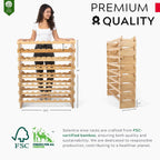 72 Bottle Wine Rack – Modular Freestanding Bamboo Wine Storage Shelf for Home, Kitchen & Cellar – Stackable Wine Organizer Stand