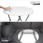 Byliable 32in Cocktail Folding Table, Round High Top Bar Table, White | Portable Foldable Design with Removable Legs, Two Folding Methods, HDPE Tabletop, Indoor Outdoor for Parties, Patio, Events
