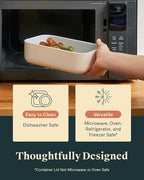 Caraway 2pc Glass Food Storage Set - 6.6 Cup Food Containers (2) - Ceramic Coated - Non Toxic, Non Stick Lunch Box with Lids. Dishwasher, Oven, & Microwave Safe - Mist