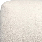 HomeRoots 18" Ivory Polyester Cube Outdoor Pouf Ottoman
