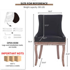 Leopard Upholstered Dining Chairs Set of 6, Animal Print Fabric Kitchen & Dining Room Chairs with Nailhead Trim, Black Leopard Pattern High Back Kitchen Chairs, Solid Wood Legs, Sillas de Comedor