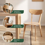 Dining Chairs, Kitchen Chairs, 100% Oak Solid Wood Modern Chair with Curved Backrest Kitchen & Dining Room Chairs Modern Chair for Living Room (Walnut, 6 Pack)