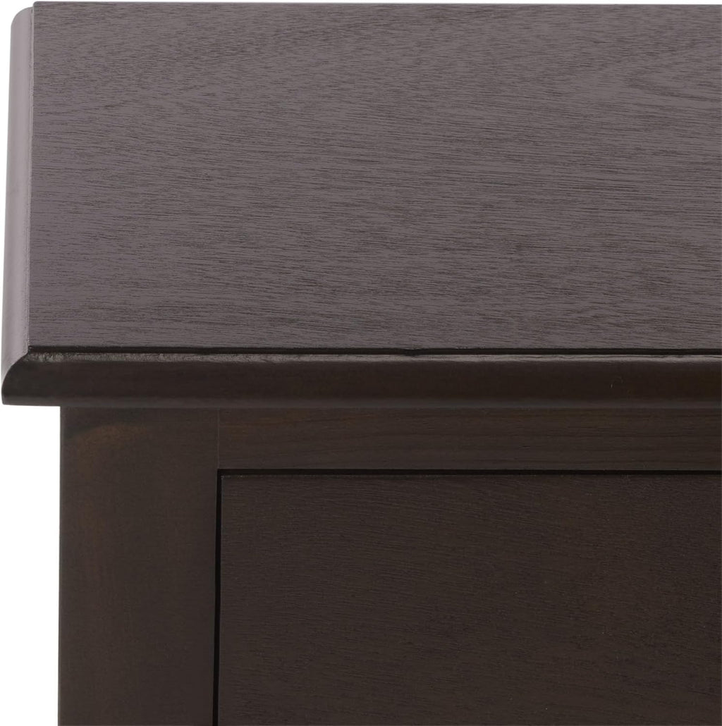 SAFAVIEH Furniture - Athena 2-Drawer Console Table - Dark Chocolate - Solid Wood - Farmhouse Classic Design - Ideal for Entryway, Living Room, Hallway, 35.5" W x 13" D x 29.5" H (CNS5702D)